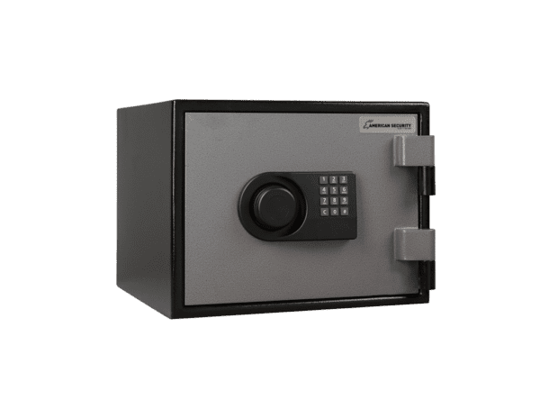 AMSEC BFS912 compact security safe with electronic keypad lock and durable black and gray finish.